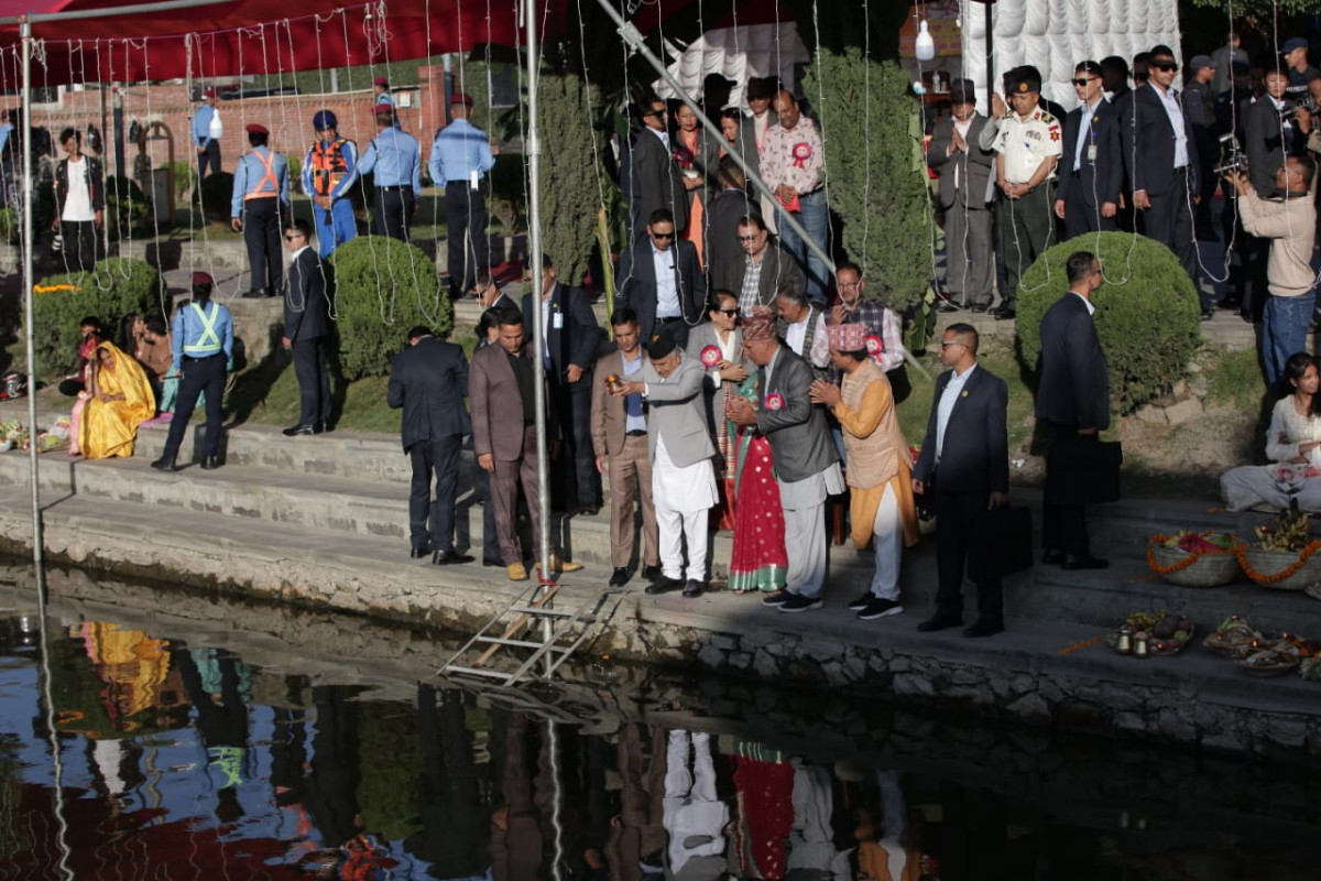 राष्ट्रपतिद्वारा सूर्यसहित छठी माताको पूजा-आराधना