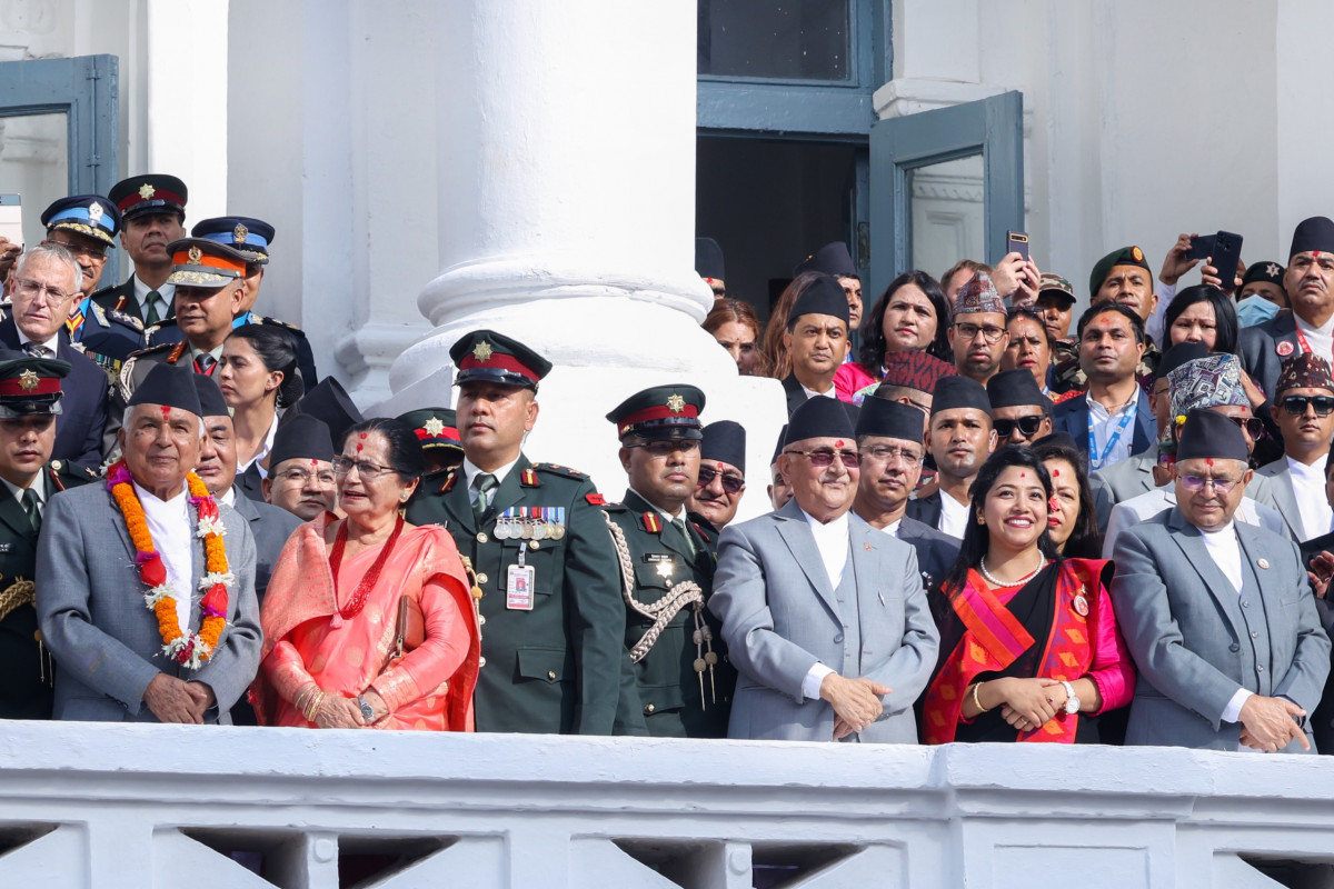 राष्ट्रपति  र प्रधानमन्त्रीद्वारा इन्द्रजात्रा अवलोकन